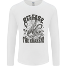 Release the Kraken Cthulhu Sea Creature Mens Long Sleeve T-Shirt White