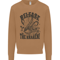 Release the Kraken Cthulhu Sea Creature Mens Sweatshirt Jumper Caramel Latte