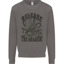 Release the Kraken Cthulhu Sea Creature Mens Sweatshirt Jumper Charcoal