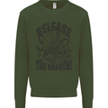 Release the Kraken Cthulhu Sea Creature Mens Sweatshirt Jumper Forest Green