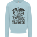 Release the Kraken Cthulhu Sea Creature Mens Sweatshirt Jumper Light Blue
