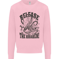 Release the Kraken Cthulhu Sea Creature Mens Sweatshirt Jumper Light Pink