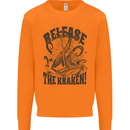 Release the Kraken Cthulhu Sea Creature Mens Sweatshirt Jumper Orange