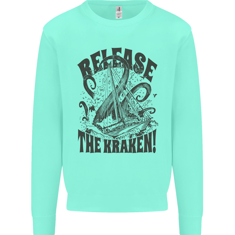 Release the Kraken Cthulhu Sea Creature Mens Sweatshirt Jumper Peppermint