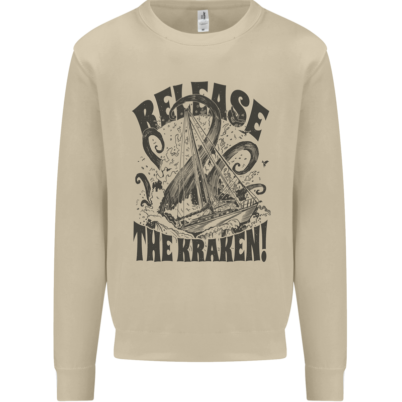 Release the Kraken Cthulhu Sea Creature Mens Sweatshirt Jumper Sand