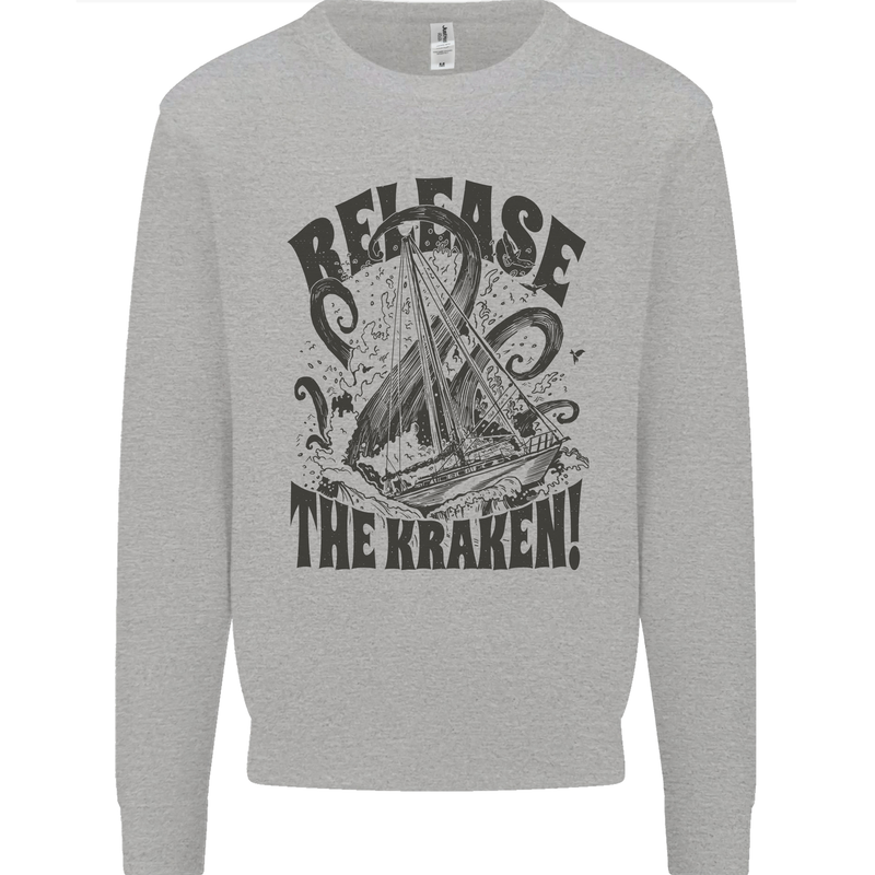 Release the Kraken Cthulhu Sea Creature Mens Sweatshirt Jumper Sports Grey