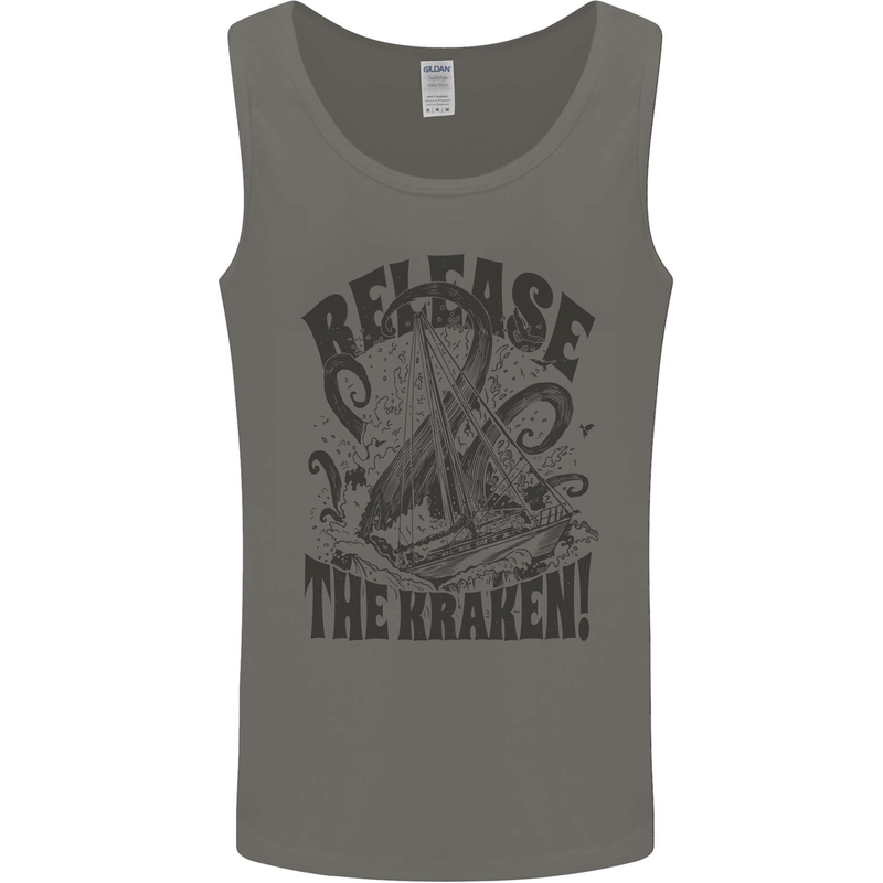 Release the Kraken Cthulhu Sea Creature Mens Vest Tank Top Charcoal