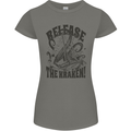 Release the Kraken Cthulhu Sea Creature Womens Petite Cut T-Shirt Charcoal
