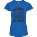 Release the Kraken Cthulhu Sea Creature Womens Petite Cut T-Shirt Royal Blue