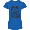Release the Kraken Cthulhu Sea Creature Womens Petite Cut T-Shirt Royal Blue