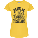 Release the Kraken Cthulhu Sea Creature Womens Petite Cut T-Shirt Yellow