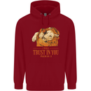 Religion Christianity Bible Trust in Lion Childrens Kids Hoodie Red