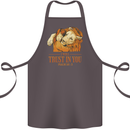 Religion Christianity Bible Trust in Lion Cotton Apron 100% Organic Dark Grey