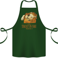 Religion Christianity Bible Trust in Lion Cotton Apron 100% Organic Forest Green