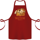 Religion Christianity Bible Trust in Lion Cotton Apron 100% Organic Maroon