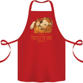 Religion Christianity Bible Trust in Lion Cotton Apron 100% Organic Red