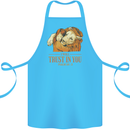 Religion Christianity Bible Trust in Lion Cotton Apron 100% Organic Turquoise