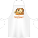 Religion Christianity Bible Trust in Lion Cotton Apron 100% Organic White