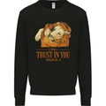 Religion Christianity Bible Trust in Lion Kids Sweatshirt Jumper Black