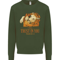 Religion Christianity Bible Trust in Lion Kids Sweatshirt Jumper Forest Green