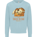 Religion Christianity Bible Trust in Lion Kids Sweatshirt Jumper Light Blue