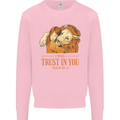 Religion Christianity Bible Trust in Lion Kids Sweatshirt Jumper Light Pink
