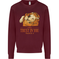 Religion Christianity Bible Trust in Lion Kids Sweatshirt Jumper Maroon