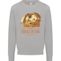 Religion Christianity Bible Trust in Lion Kids Sweatshirt Jumper Sports Grey