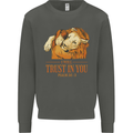 Religion Christianity Bible Trust in Lion Kids Sweatshirt Jumper Storm Grey
