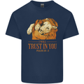 Religion Christianity Bible Trust in Lion Kids T-Shirt Childrens Navy Blue