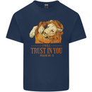 Religion Christianity Bible Trust in Lion Kids T-Shirt Childrens Navy Blue