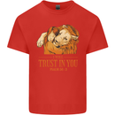 Religion Christianity Bible Trust in Lion Kids T-Shirt Childrens Red