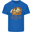 Religion Christianity Bible Trust in Lion Kids T-Shirt Childrens Royal Blue