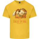 Religion Christianity Bible Trust in Lion Kids T-Shirt Childrens Yellow