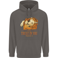 Religion Christianity Bible Trust in Lion Mens 80% Cotton Hoodie Charcoal