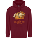 Religion Christianity Bible Trust in Lion Mens 80% Cotton Hoodie Maroon