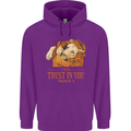 Religion Christianity Bible Trust in Lion Mens 80% Cotton Hoodie Purple