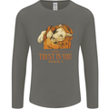 Religion Christianity Bible Trust in Lion Mens Long Sleeve T-Shirt Charcoal