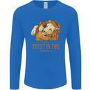 Religion Christianity Bible Trust in Lion Mens Long Sleeve T-Shirt Royal Blue