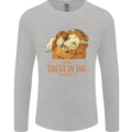 Religion Christianity Bible Trust in Lion Mens Long Sleeve T-Shirt Sports Grey