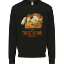 Religion Christianity Bible Trust in Lion Mens Sweatshirt Jumper Black