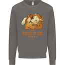 Religion Christianity Bible Trust in Lion Mens Sweatshirt Jumper Charcoal