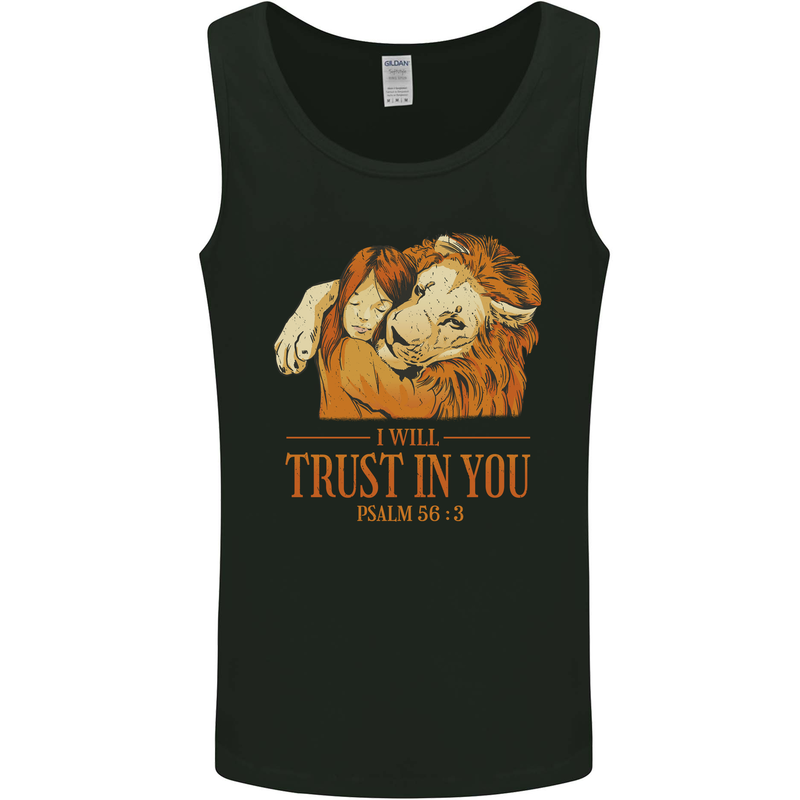 Religion Christianity Bible Trust in Lion Mens Vest Tank Top Black