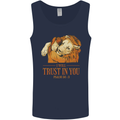 Religion Christianity Bible Trust in Lion Mens Vest Tank Top Navy Blue