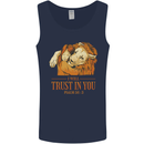 Religion Christianity Bible Trust in Lion Mens Vest Tank Top Navy Blue