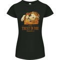 Religion Christianity Bible Trust in Lion Womens Petite Cut T-Shirt Black