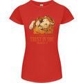 Religion Christianity Bible Trust in Lion Womens Petite Cut T-Shirt Red