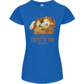 Religion Christianity Bible Trust in Lion Womens Petite Cut T-Shirt Royal Blue