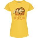 Religion Christianity Bible Trust in Lion Womens Petite Cut T-Shirt Yellow