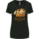Religion Christianity Bible Trust in Lion Womens Wider Cut T-Shirt Black